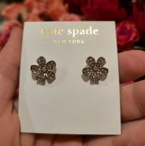 Kate Spade Limited Edition Silver Pave Zirconia Encrusted Flower Stud Earrings